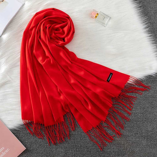 Plain Cashmere Bright Red