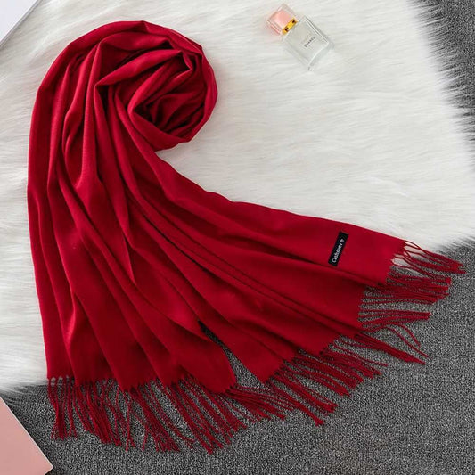 Plain Cashmere Ruby Red