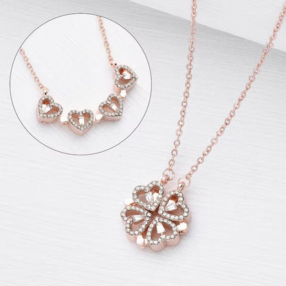 Magnatic Heart Necklace Chain Rose Gold