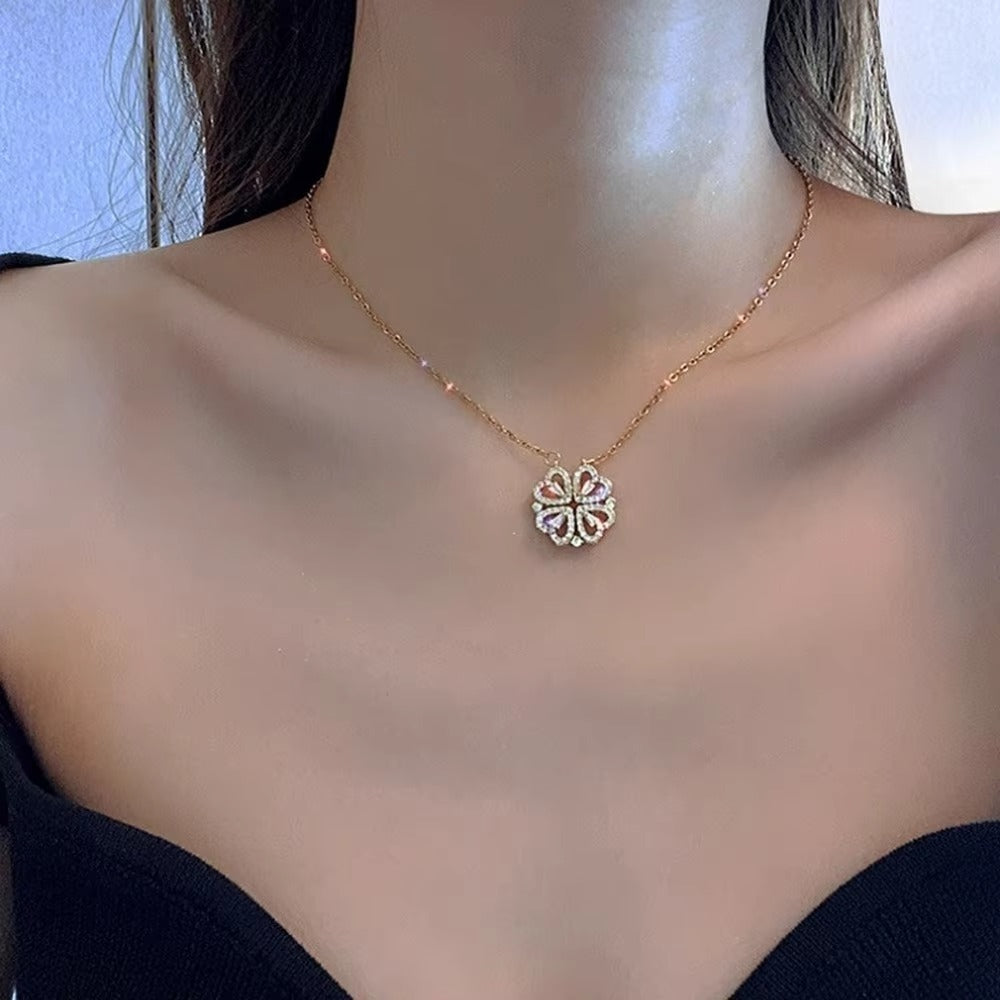 Magnatic Heart Necklace Chain Rose Gold