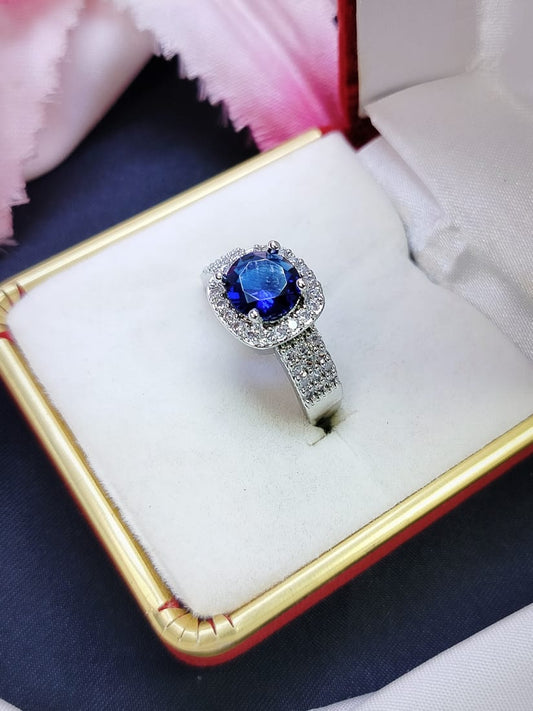 Zircon Fancy silver Ring (Blue)