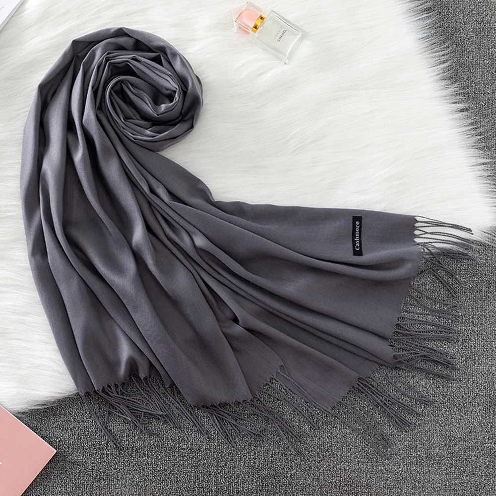 Plain Cashmere Charcoal Grey